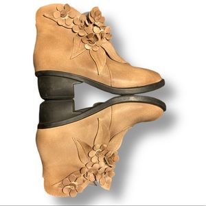 SOCOFY Tan leather handmade boots-40/9.5